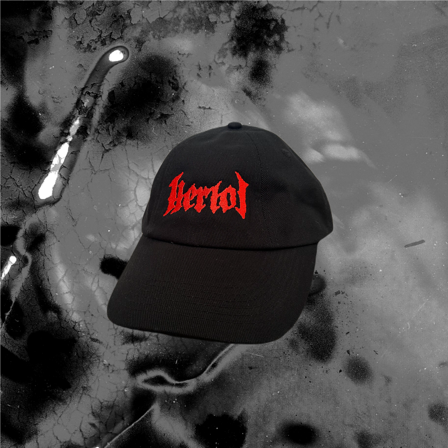 Red Embroidered Logo Cap